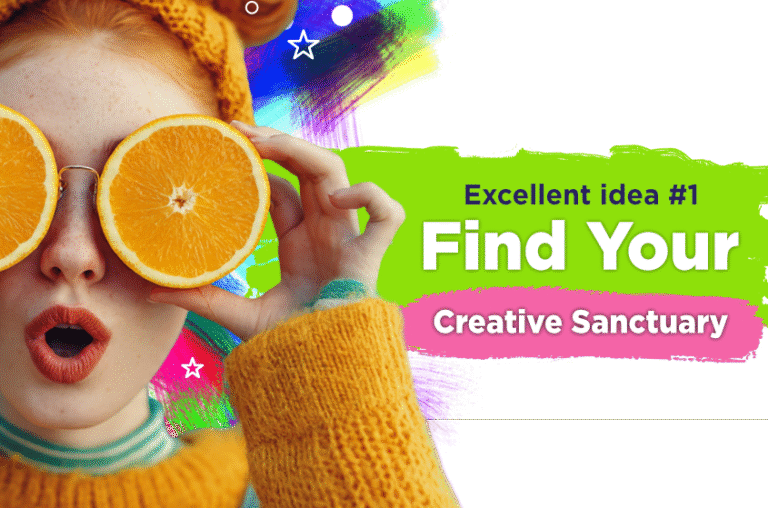 creative-sanctuary-study-space. Red head teenager girl holding sliced orange fruit rings in front of her eyes.