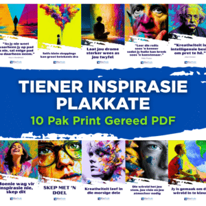 Tiener Inspirasie Plakkate (10-Pak) – Gereed-om-te-Print PDF | Motiverende Muurkuns vir Tieners