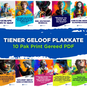 Christelike Tiener Geloof Plakkaat – Drukbare Muurkuns met Bybelvers