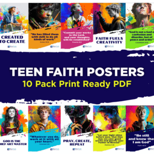 Teen Faith Posters (10 Pack) – Ready to Print PDF | Christian Wall Art for Teens